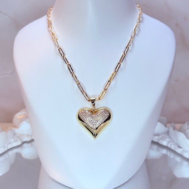 iced luxe heart necklace
