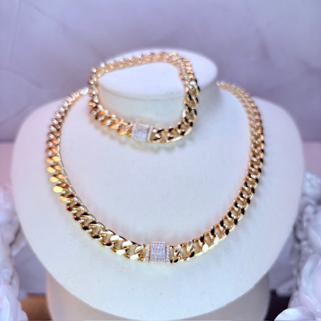 iced mona luxe chain & bracelet set