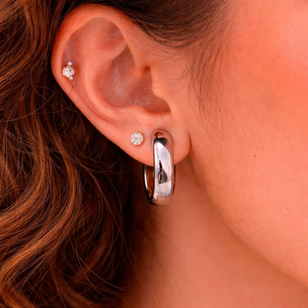 "it girl" silver hoops