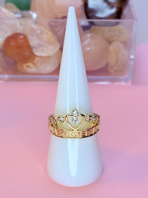 "kinder" crown ring