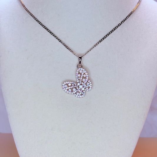 lia butterfly silver necklace