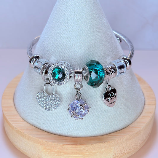 locked in love charm bangle