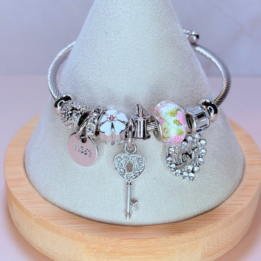 love and glam charm bangle