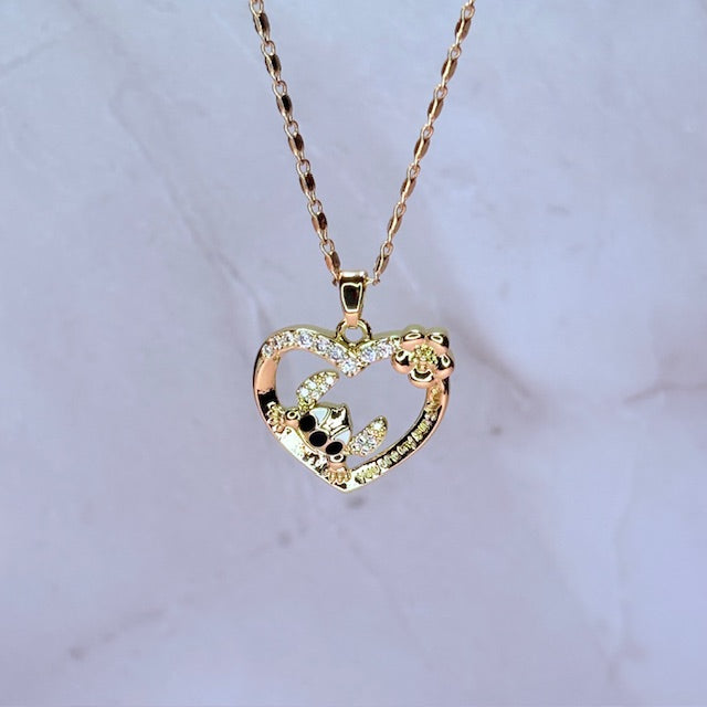 "love u" stitch necklace