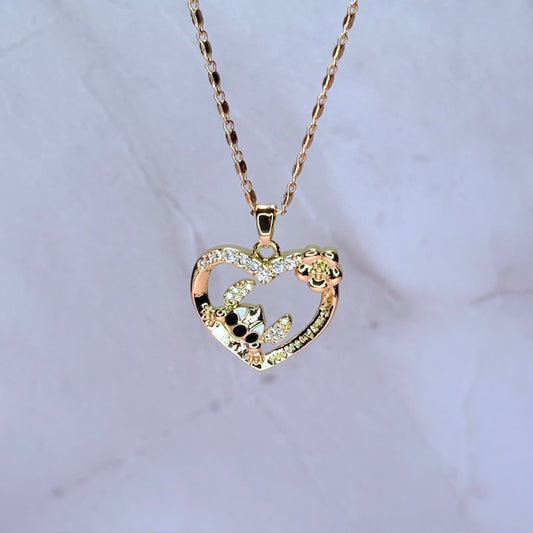 "love u" stitch necklace