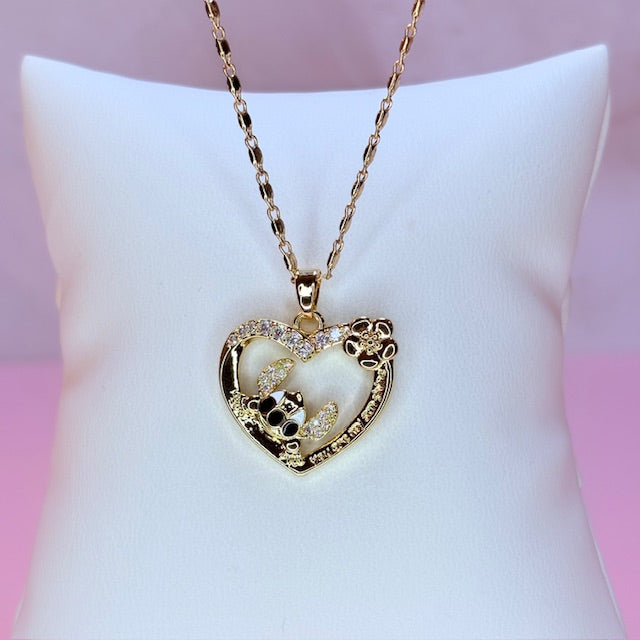 "love u" stitch necklace