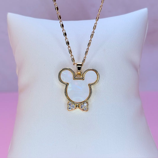mickey luxe bow necklace