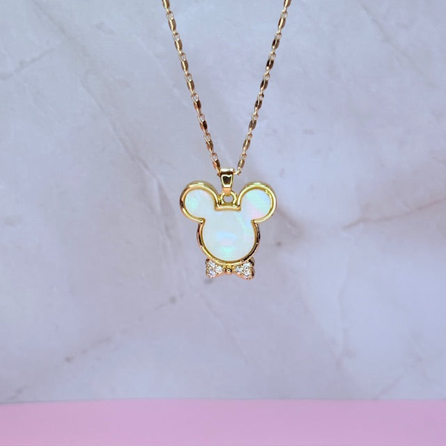 mickey luxe bow necklace