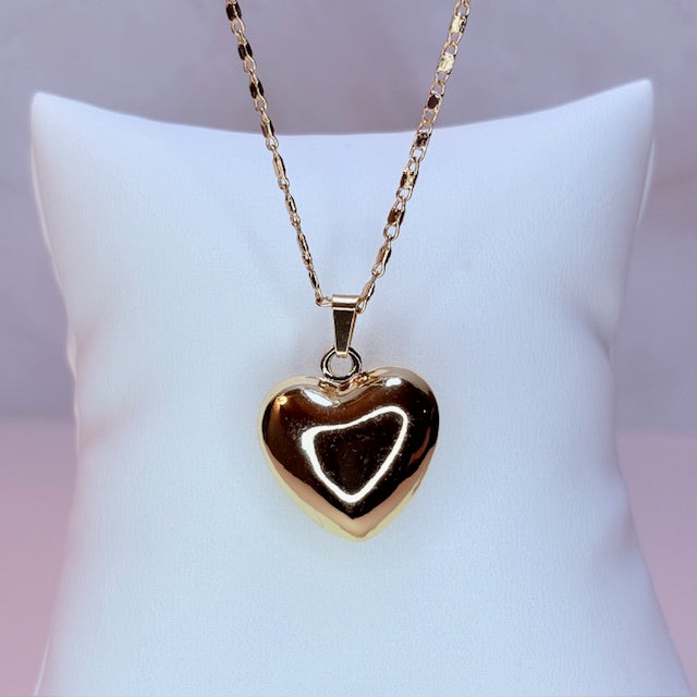 midi puffy heart necklace