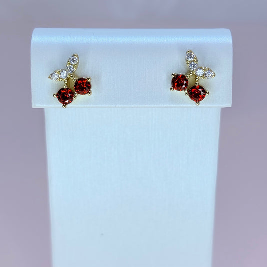 mini cherry sparkle earrings