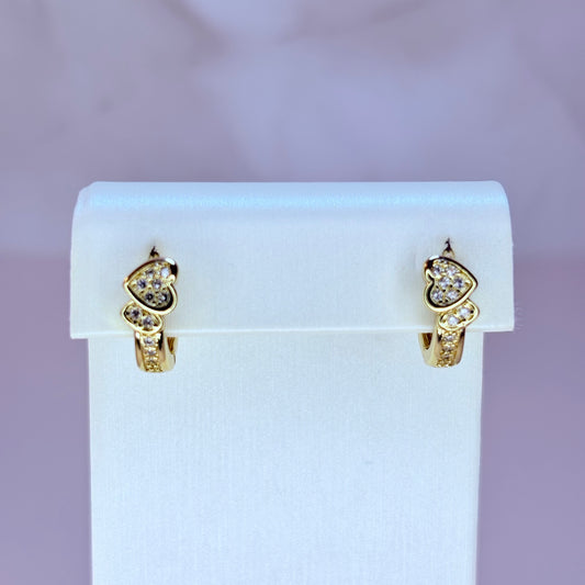 mini heart hoop earrings