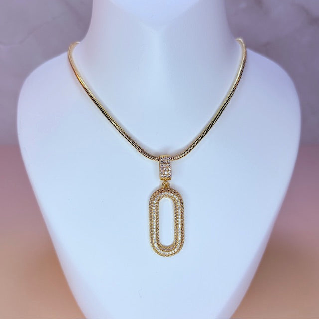 mini oval necklace