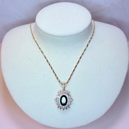 obsidian halo necklace