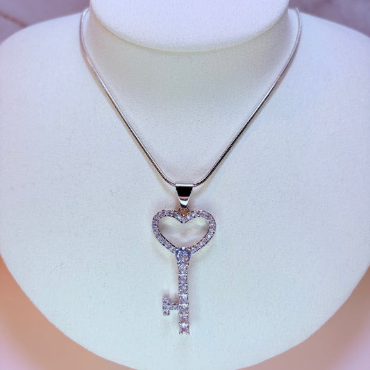 ocean key necklace silver