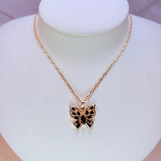 onyx butterfly necklace