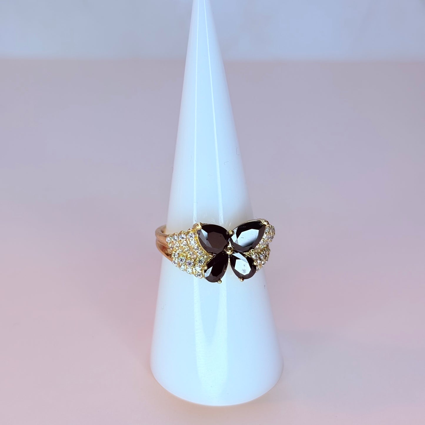 onyx butterfly ring