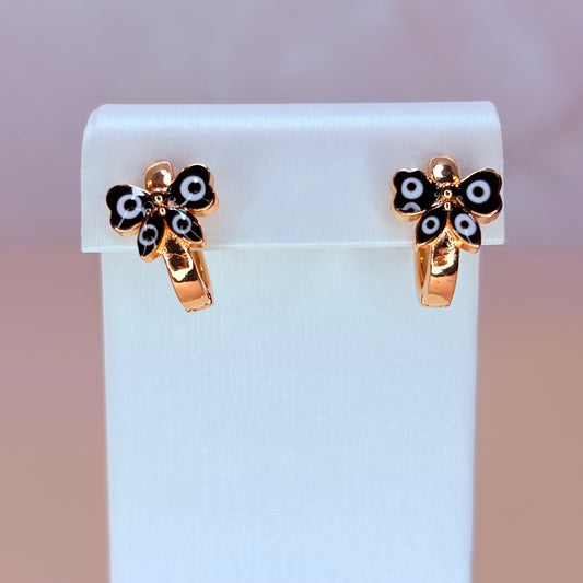 onyx evil eye butterfly earrings