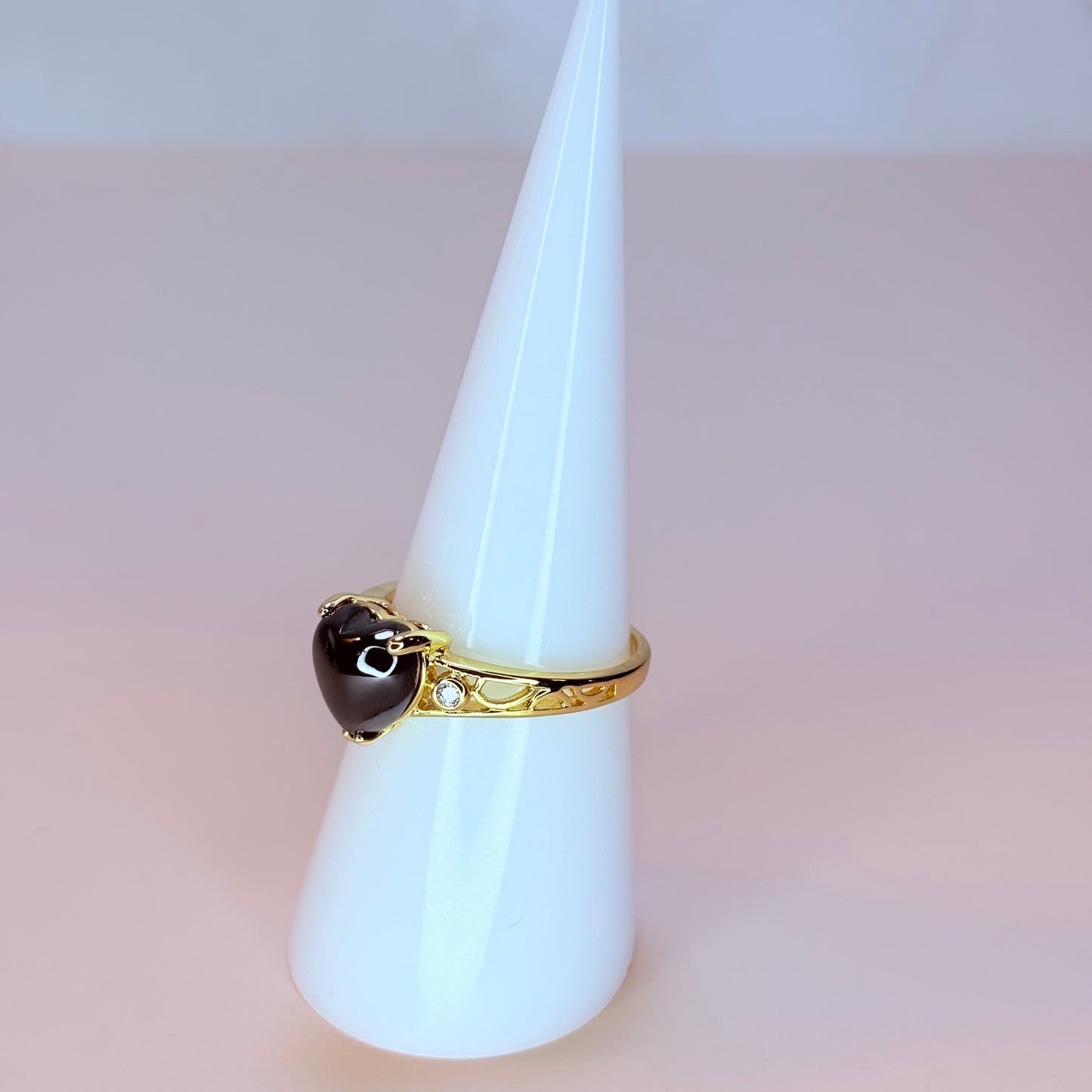 onyx heart ring