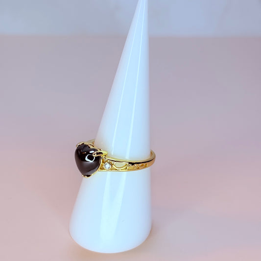 onyx heart ring