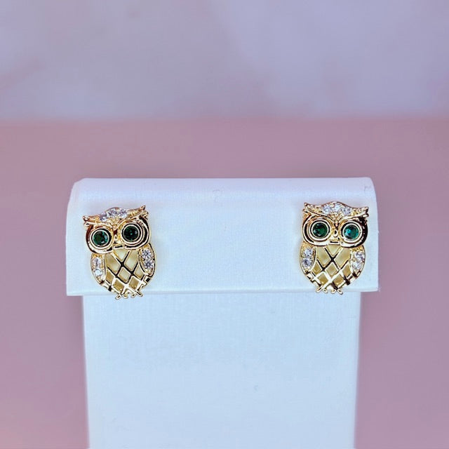 owl mini stud earrings