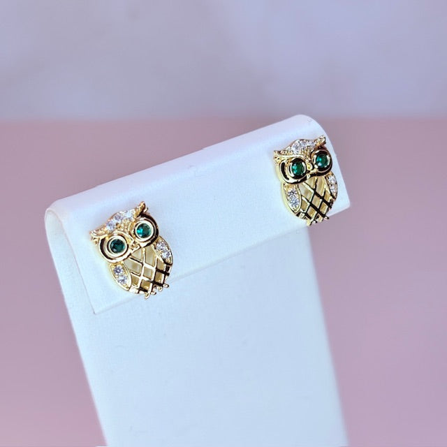 owl mini stud earrings