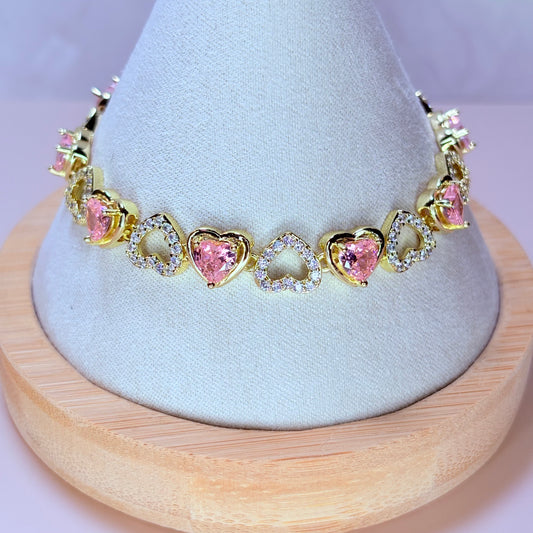 paola pink heart bracelet