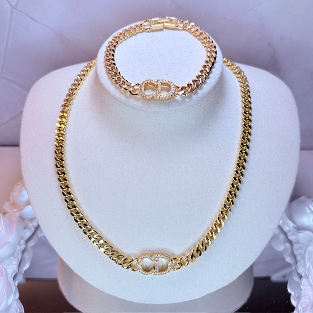 paris luxe link chain & bracelet set