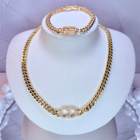 paris luxe link chain & bracelet set