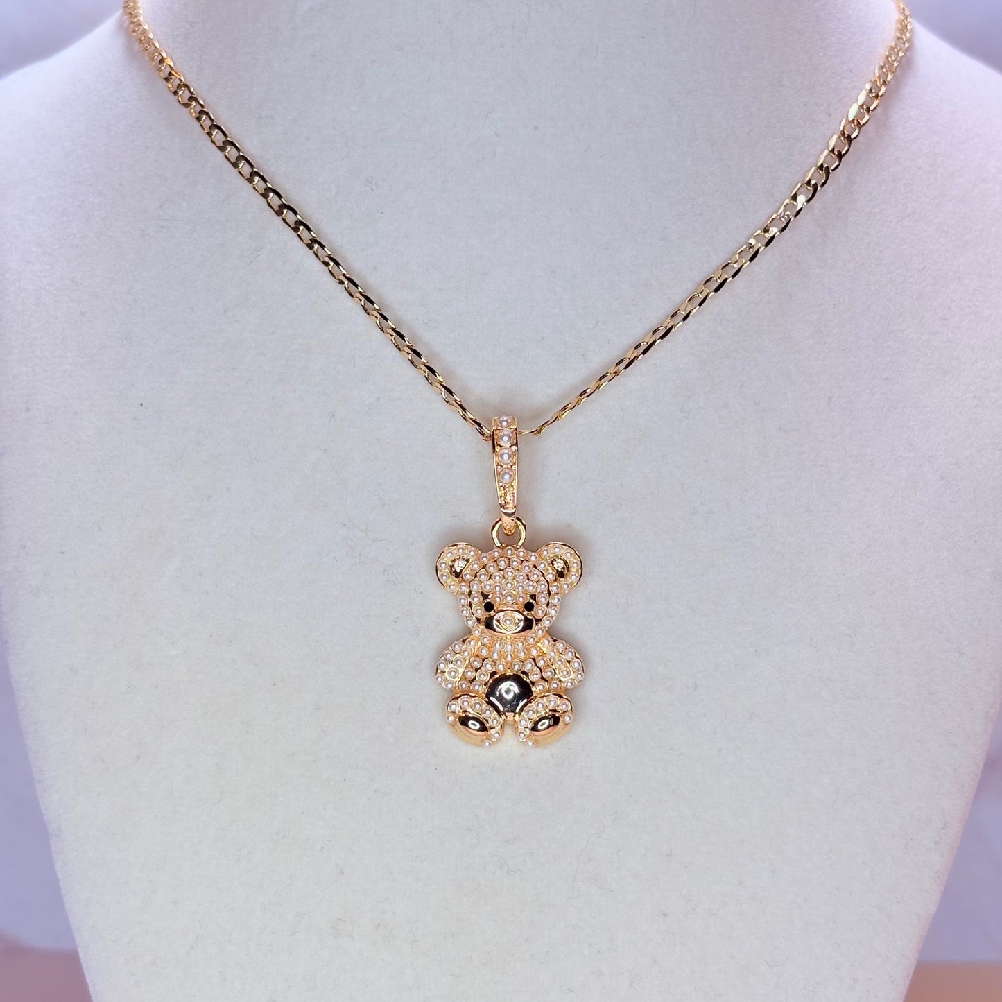 pearly bear necklace