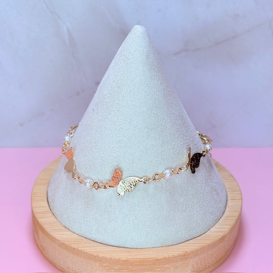 petite butterfly pearl bracelet