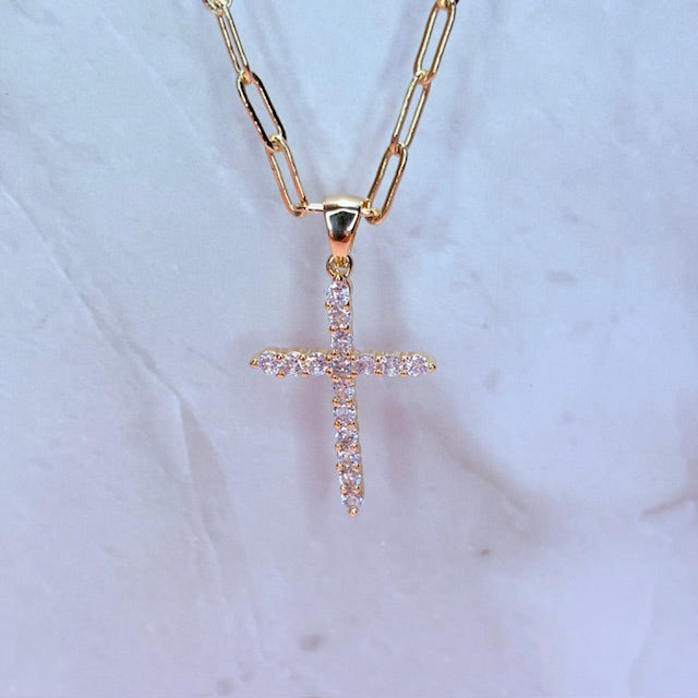 petite cross necklace