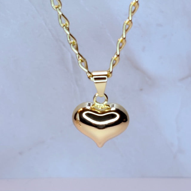 petite puffy heart necklace