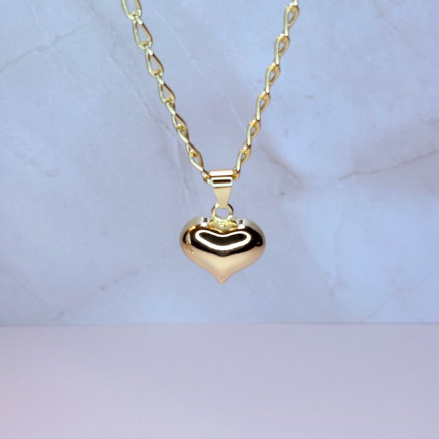 petite puffy heart necklace