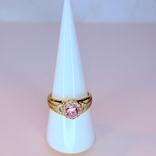 pink halo ring