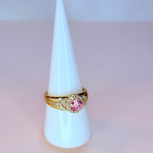 pink halo ring