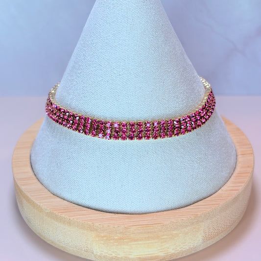 pink luxe tennis bracelet