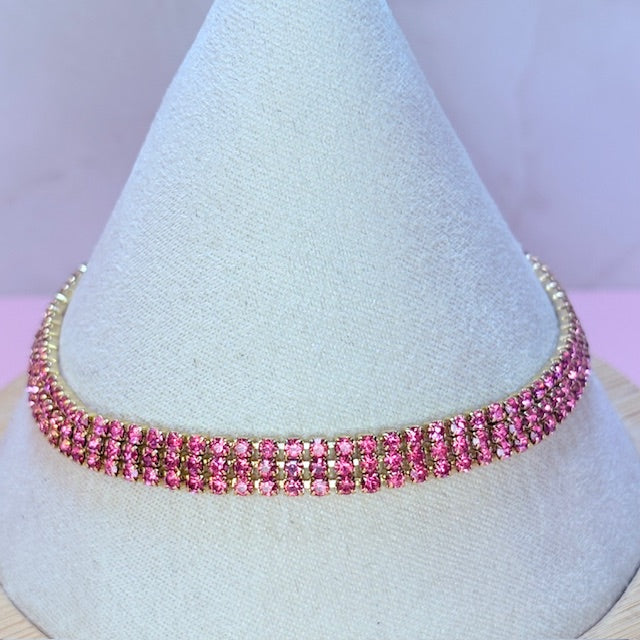 pink luxe tennis bracelet