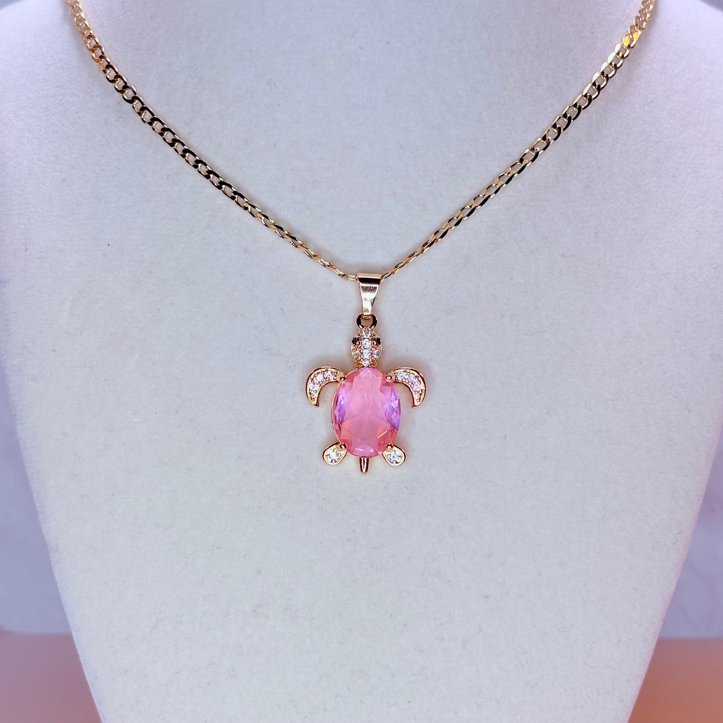 pink turtle necklace