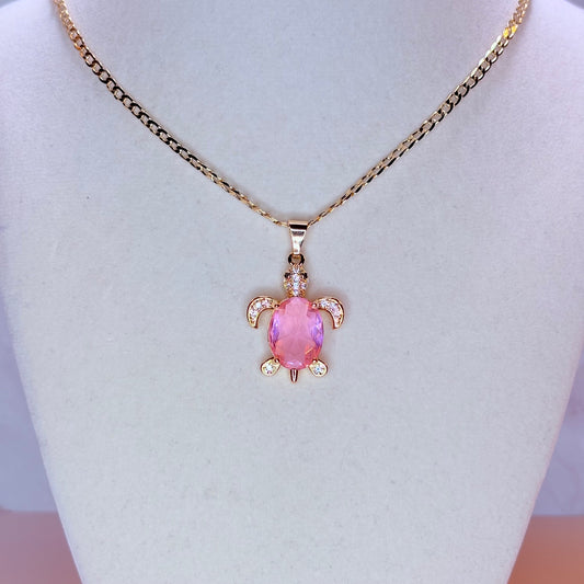 pink turtle necklace