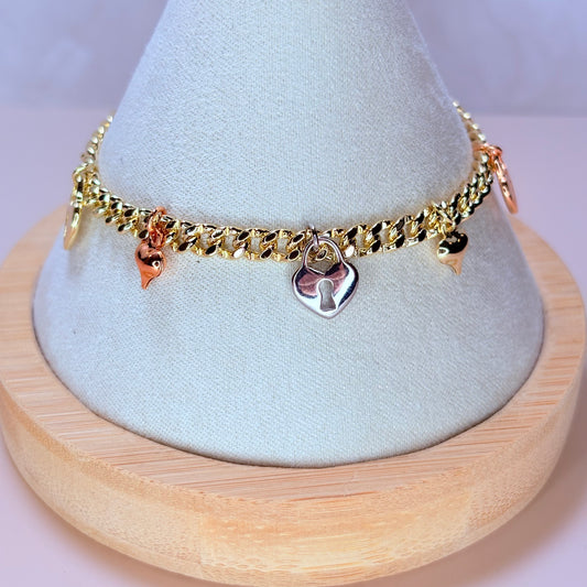pippa heart charm bracelet