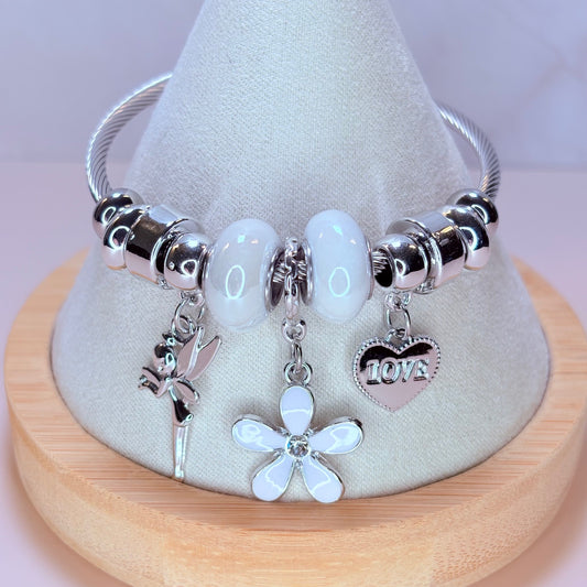pixie & flower love charm bangle