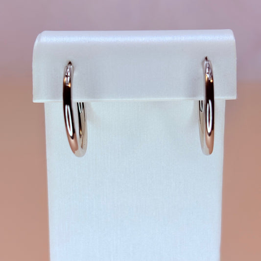 primrose silver hoop earrings