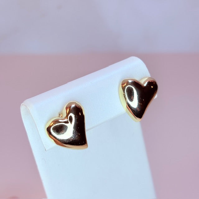 puff heart earrings