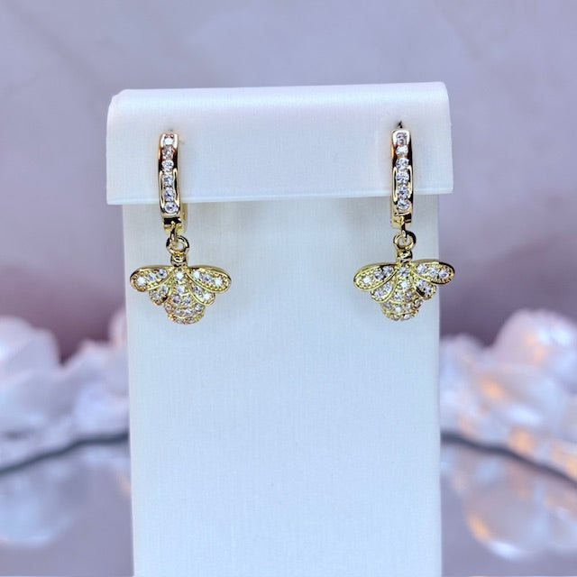 queen bee crystal earrings