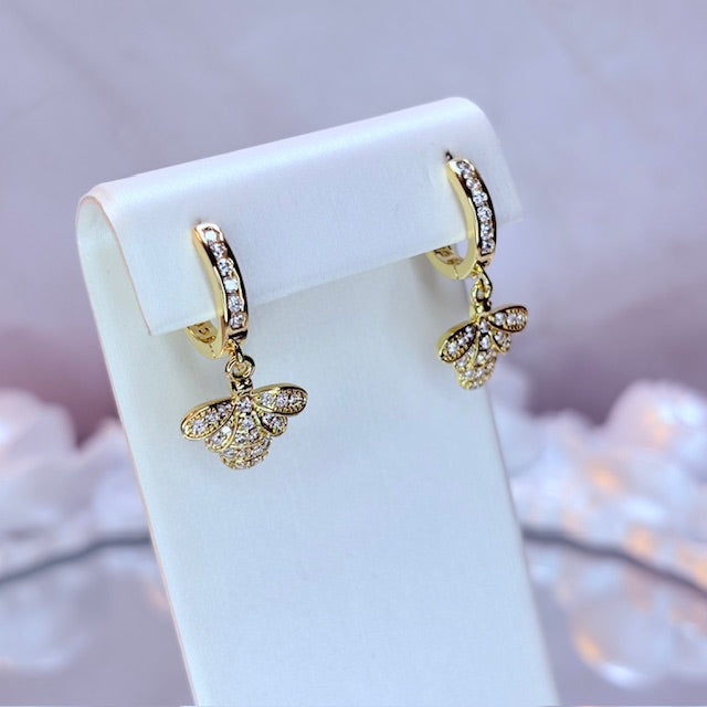 queen bee crystal earrings
