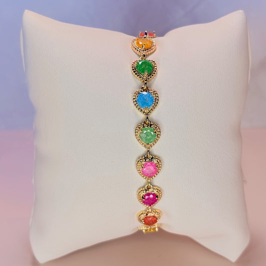 rainbow heart bracelet