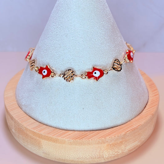 red evil eye hamsa bracelet