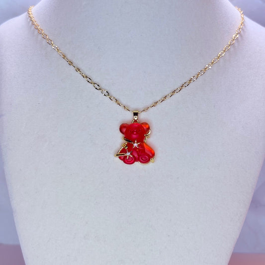 ruby bear necklace
