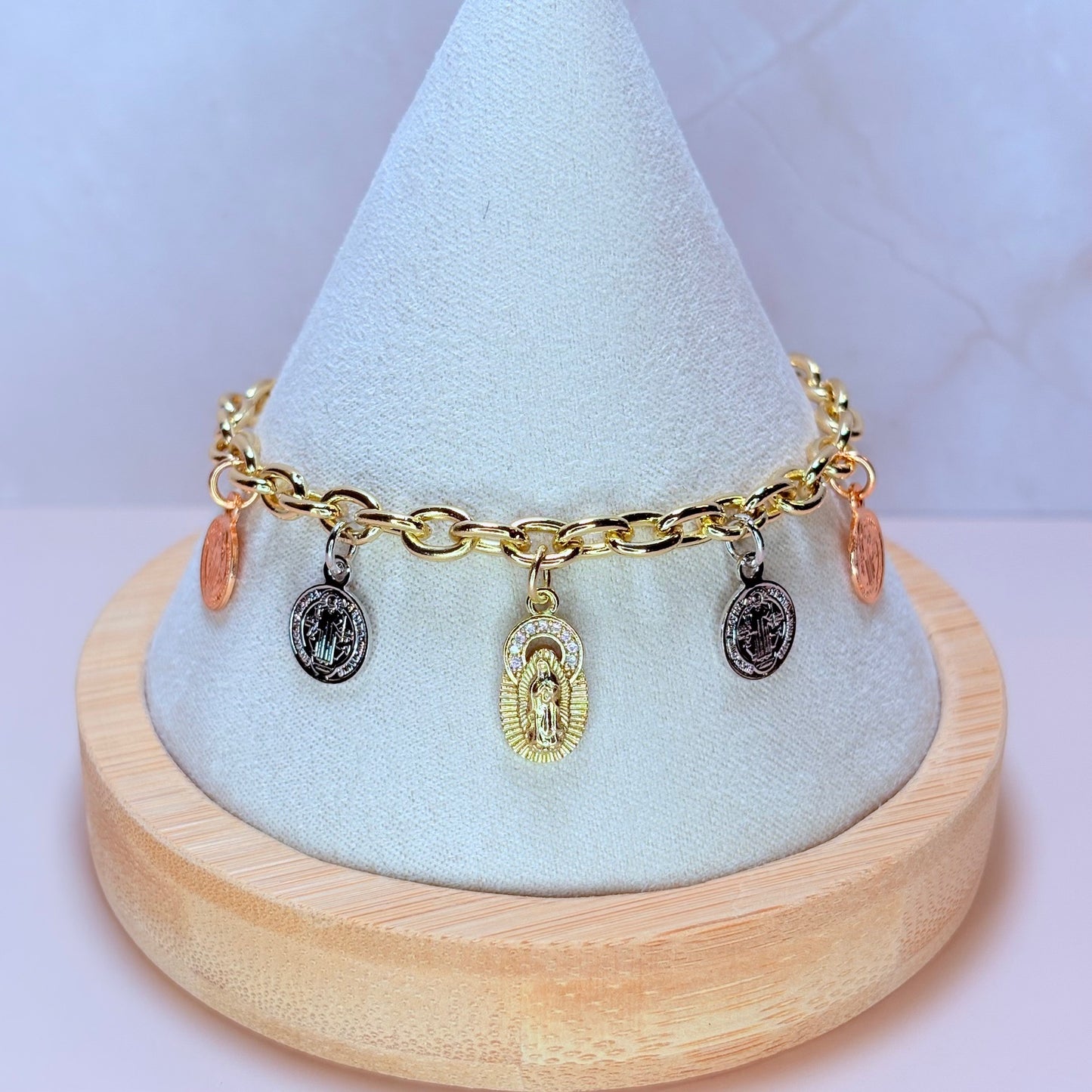 religious virgencita charm bracelet