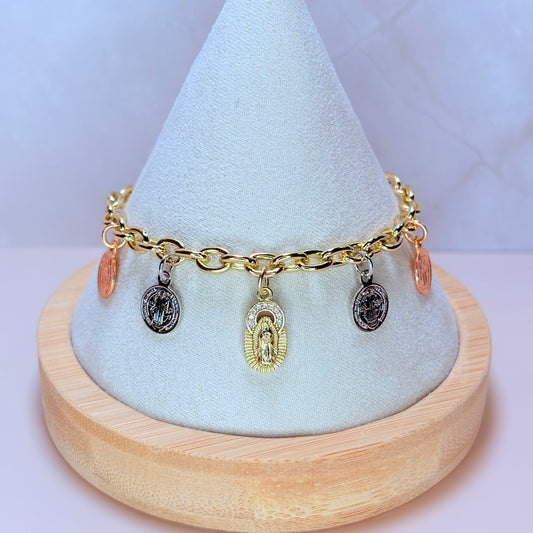 religious virgencita charm bracelet